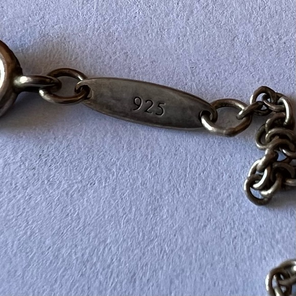 Rare, vintage PERETTI Tiffany & Co. stone disc 925 sterling pendant necklace - Picture 3 of 7